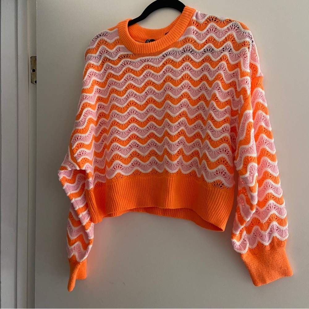 H&M Divided Orange, Pink, and White Sweater
